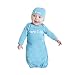 Baby Be Mine Newborn Gown and Hat Set (Newborn 0-3 Months, Aqua Blue Here I Am)