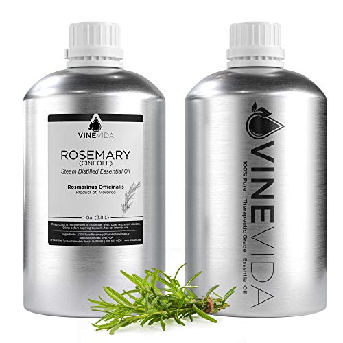 Bulk Rosemary Essential Oil - 1 Gallon Rosemary Essential Oil - 100% Pure & Undiluted Essential Oil - 8 Pound Rosemary Oil for DIY Soaps, Candles, and Blends - VINEVIDA