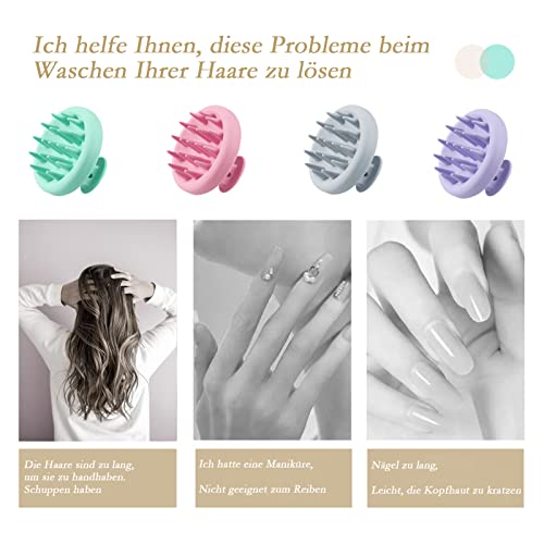 SERKER Kopfhaut Massagebürste Shampoo Bürste,Silikon shampoo haarbürste, scalp massager zum Peeling und zur Stimulierung des Haarwachstums, Schuppenreduktion, Kopfmassage(Lila Violett)