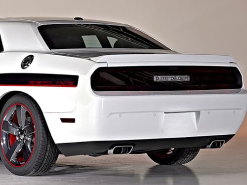 Rvinyl Tail Light Tint Covers Compatible with Dodge Challenger 2008-2014 - Blackout Smoke