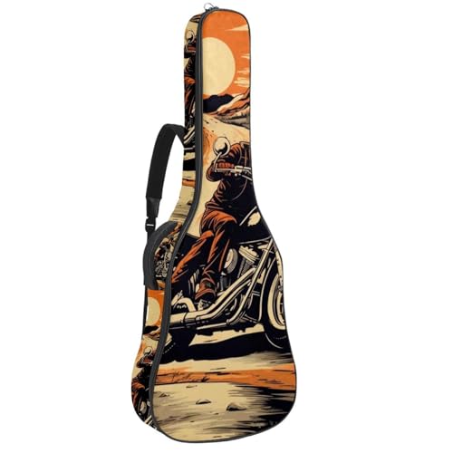 Sac de guitare peint à la main style motard, housse rembourrée haut de gamme pour musiciens