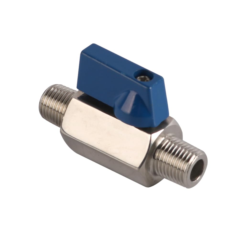 Mini-vanne à Boisseau sphérique en Acier Inoxydable Mini-vanne à Boisseau sphérique 1/4 Pouce BSP mâle à mâle Vanne d'arrêt
