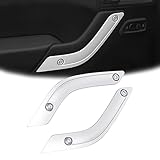 Phamyor Interior Door Grab Handle Inserts Cover Trim for 2011-2018 Jeep Wrangler JK JKU Sports Sahara Rubicon & Unlimited, Replace OE 1RC72JAHAD 1RC72JAHAE, Left & Right, Silver