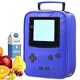 Kids Insulated Lunch Bags,GAME BOY COLOR Waterproof Lunch Tote Reusable Bag Leather Lunch Box for Boy Girls Teens Women Men School/Work/Picnic(blue)