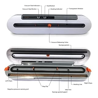 Confezionatrice per alimenti sottovuoto per uso domestico con sacchetti da 10 pezzi 220V 110V Miglior sigillatrice per alimenti sottovuoto commerciale automatica Mini (Colore : Bianco, Voltaggio : 2