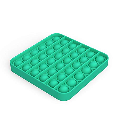 Push Pop Bubble Fidget Sensory Toy, Premium Silicone Anxiety Stress Reliever Toys for Kids Adults BPA Free Durable (1,Green Square)