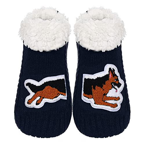 Image of ZYZX Cute Dog Slipper Socks for Women with Grips,Fuzzy Socks Indoor