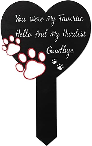 Pet Memorial Graves Markers for Dogs Cats, Pet Cemetery Headstones Decorations, Metal Cross Stake Grave Stones Decor, Graveyard Remembrance Graveside Sign for Garden Outdoor Outside Yard