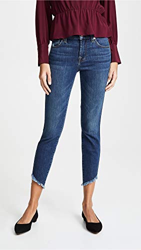 7 For All Mankind Womens Asymmetrical Skinny Fit Jeans2