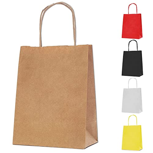 NationwidePaper 25 Small Brown Paper Bags, Party Bags, Gift bag DIY and Sweet bags with Twist Handles (18x9x22cm)