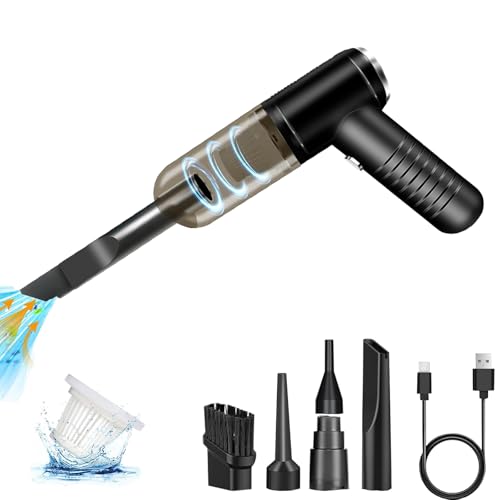 JiaWell Aspiradora de mano, 10000 Pa, aspiradora de mano inalámbrica para coche, 3 en 1, mini aspiradora de mano inalámbrica en húmedo y seco, aspiradora con batería, aspiradora tipo C, recargable