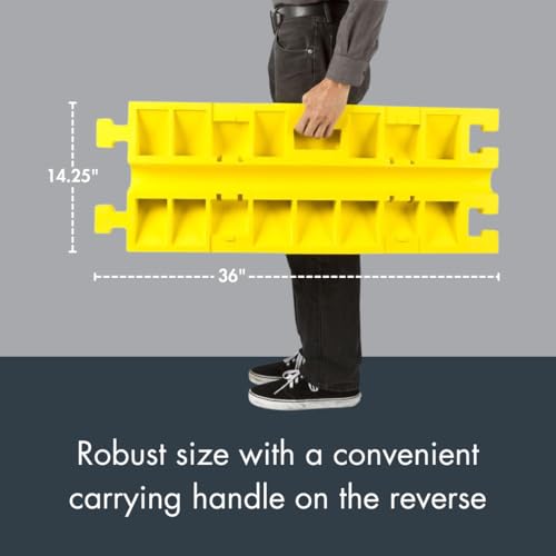 Image of Checkers 1 Channel Industrial Drive Over Cable Protector ADA Ramp for 2.25 inch Lines, 40k /Axle Load Capacity Hose and Cable Ramp for Heavy Duty Equipment, Made in The USA, Blue, CPRP-1X225-BLU