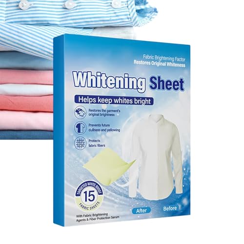 Quitamanchas para ropa, 15 tabletas aclaradoras, quitamanchas para ropa con natural, para abrigo de algodón, camisa blanca, toalla y pantalón