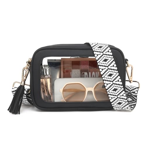 Image of FAIME Clear Bag for Stadium Events, Clear Crossbody Purse for Women, Small Transpartent Bag for Concerts, Sport Events | Stadium Approved