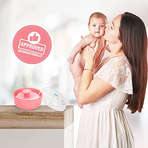 Image of Soft Baby Powder Puff with Case for Newborn & Infant - Gentle Skin Friendly Baby Care Puff Multi colours