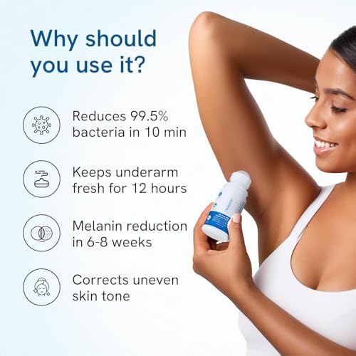 Image of Be Bodywise 4% AHA BHA Underarm Roll on | Fragrance-Free | With 2% Lactic Acid, 1% Mandelic Acid, 1% Salicylic Acid | Prevents Odour, Reduces Pigmentation for even tone| For Radiant Underarms | Alcohol & Aluminum Free | Suitable for Sensitive Skin | 75ml