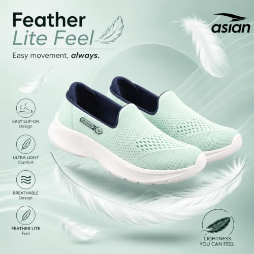 Image of ASIAN Style Walk-31 Women's Walking Shoes | Ultra-Lightweight Slip-On Shoes with Knit Mesh, Arch Support | Flexible Sole & All-Day Comfort for Daily Use
