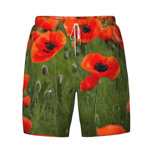 Traje de baño para hombre con amapolas bañador de secado rápido 5