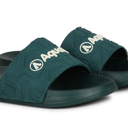 Image of Aqualite NEO-267 Men Slide Slippers with Comfotable Sole Slip-On Flat Flip Flops, Sliders, Chappal & Comfort Insole Slipper for Men