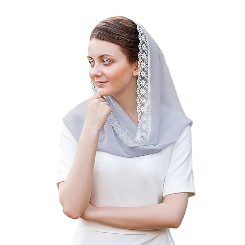 Mantilla de encaje para misa latina y velo de capilla infinita en oraciones de iglesia
