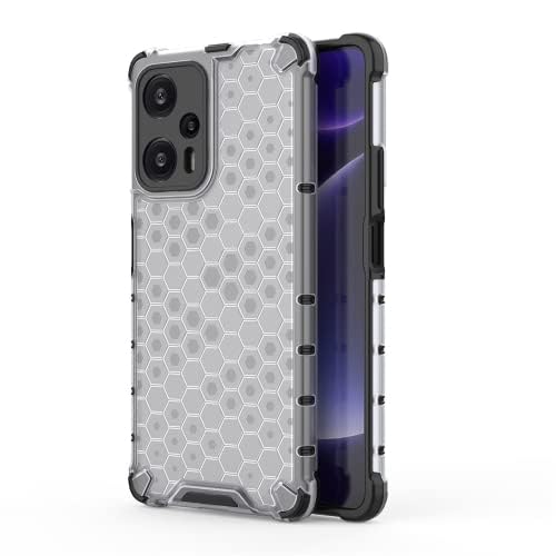 Image of Lustree TPU Honey Comb Armor Shock Proof Back Cover for for Poco F5 5G (Transparent)