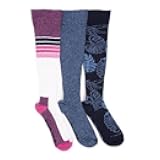 womens 3 Pack Cotton Compression Knee-high Socks