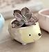 Cute Hedgehog Flower Pot -- Mini Ceramic Planter for Succulents -- Yellow/Green