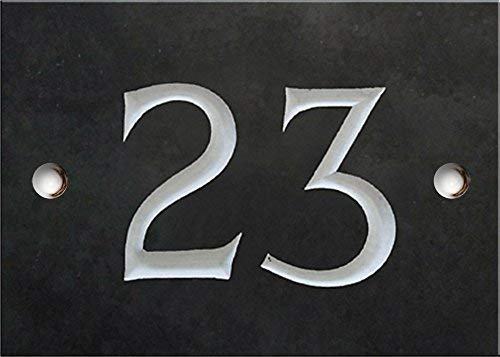 Engraved Slate House Number Sign - 1 to 99 (Select Your Number here) - Number 23 (Same Day Dispatch by 1st Class Post!!!) โ image 1