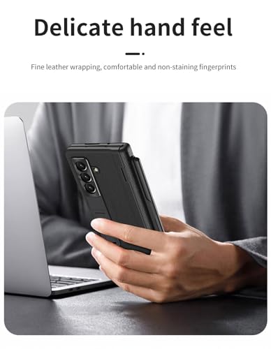 Étui Samsung Galaxy Z Fold 7 en cuir premium vert avec vitre de protection
