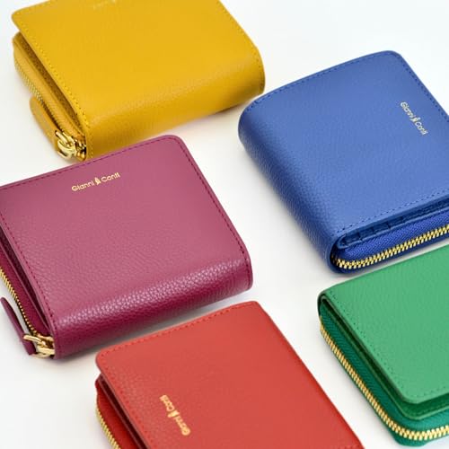 Genuine Italian Leather Wallet for Women with Zipper, Summer Wallets for Women, Vegetable Tanned Leather, Made In Italy (Green)2