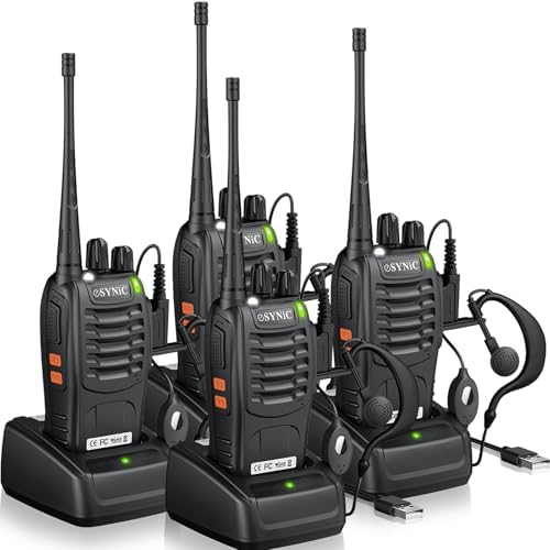 eSynic 4 Pack Walkie Talkies-3 Miles Rugged Long Range 16 Channel...