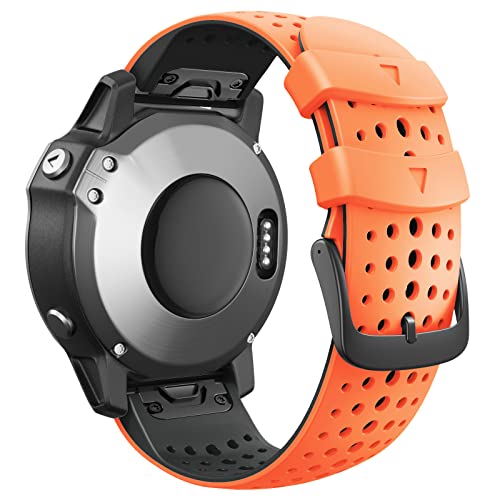Bracelet silicone 26mm pour Garmin Fenix 7X 6X Pro 5X Plus et series 3HR coloris agate