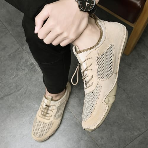 Image of Driving Shoes for Men Breathable Mesh Men's Casual Shoes Slip On Fashion Comfortable Handmade