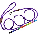 SEPXUFORE 8FT Small Dog Leash, 1/4' Nylon Rope Leash, Classic Solid Colors, Strong Standard Dog...