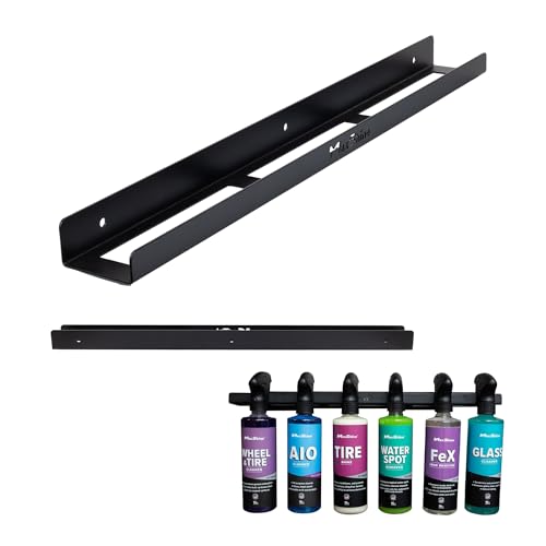 Maxshine Universal Detailing Spray Bottle Holder – Wall-Mounted Organizer for Mobile & Garage Detailing, Holds 6 Sprayers (16oz), Universal Lightweight Professional AccessoryM