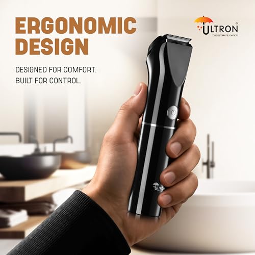 Image of ULTRON UBT01 Beard Trimmer for Men | Cordless Rechargeable Trimmer | 1200mAh Battery | Stainless Steel Blades | Type-C Fast Charging | 1 year warranty (Black)