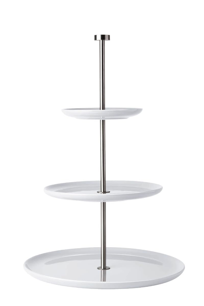 ASA Etagere, Keramik, Weiß,H 47 x Ø 15+22+30 cm