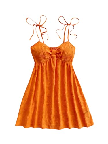 Image of SOLY HUX Women's Summer Cami Sun Dress A Line Tie Shoulder Y2k Cute Casual Short Mini Beach Babydoll Dresses