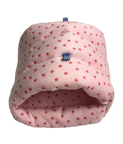 Wowowmeow Small Animals Warm Hanging Cage Cave Bed For Hamsters, Guinea-Pigs, Rats, Rabbit And Chinchillas (L, Star-Pink) #TOP1