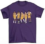 Rui Hachimura, Bron, Luka Doncic, Austin Reaves & Jaxson Hayes Los Angeles Basketball T-Shirt (US, Alpha, Medium, Regular, Regular, Gold)