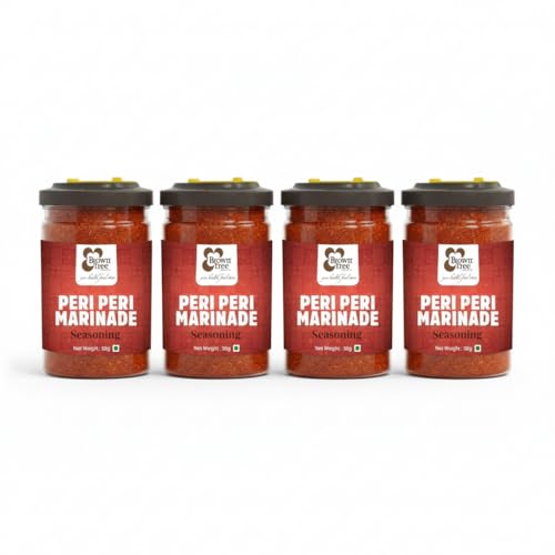 Image of Browntree Peri Peri Marinade Popcorn Seasoning Powder-200g-Pack Of 4| Each Pack 50g | Spicy & Tangy Popcorn Flavour