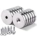 Grtard 12 Pack 1.26"D x 0.2"H Neodymium Disc Countersunk Hole Magnets. Strong, Permanent, Rare Earth Magnets, with 12 Screws