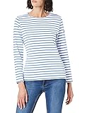 Körpernahe Passform Armor Lux Damen Marinière \'\'Lesconil T-Shirt, Weiß/Ozero, 44