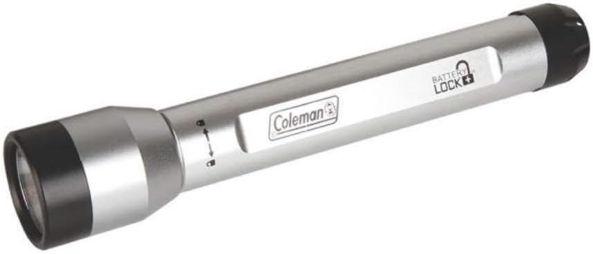 Coleman Divide+ 200 Led Aluminum Flashlight Battery Lock (Silver), 20 Lumen