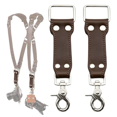 C Coiro Extra Attachments Single and Dual Camera Harness for Camera Bag Sling Bag Pouch Lens Case Perfect Photography Accessories for Leather Camera Strap Brown