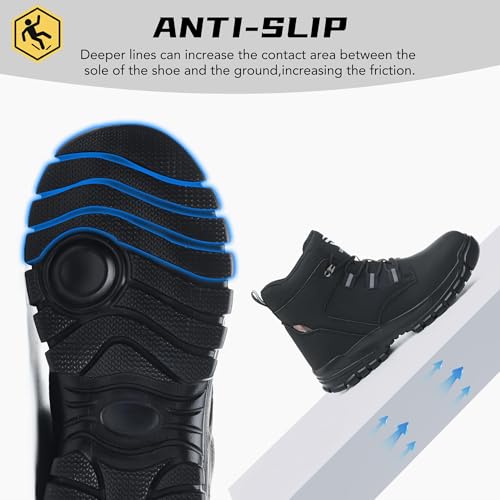 Image of Steel Toe Shoes for Women Men Comfortable Safety Toe Boots | Puncture Resistant Lightweight Steel Toe Work Boots