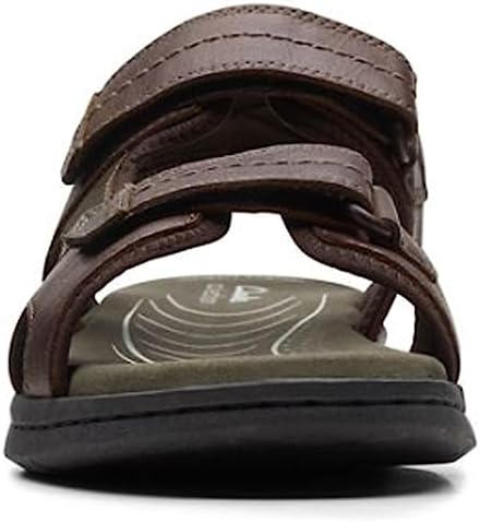 Clarks Men's Walkford Walk Flat Sandal, Dark Brown Leather, 10.5 Wide | Image 2