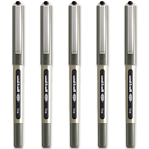 Uni-Ball Eye Fine Rollerball Pen 0.7 Mm Line Ub-157 Black Pack Of 5