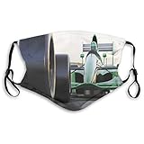 Windproof Activated Carbon mask Facial Decorations,Motorized Sports Theme Indy Cars On Asphalt Road...