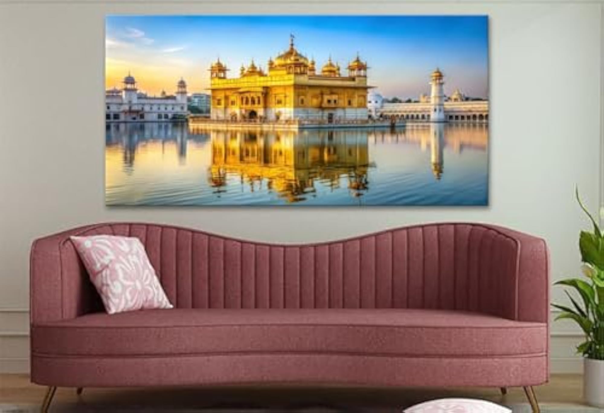 Golden Temple Day View Canvas Wall Art